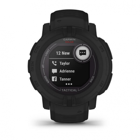 Garmin Instinct 2 Solar - Tactical Edition - 45 mm - black - sport watch with band - silicone - wrist size: 135-230 mm - monochrome - 32 MB - Bluetooth, ANT+ - 53 g - 3