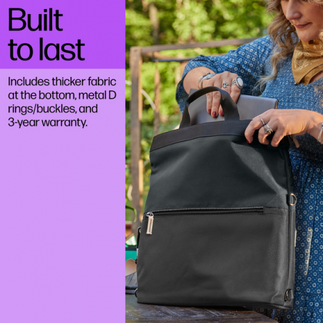 HP - Notebook carrying backpack / tote - convertible - 14.1" - black, taupe - 5