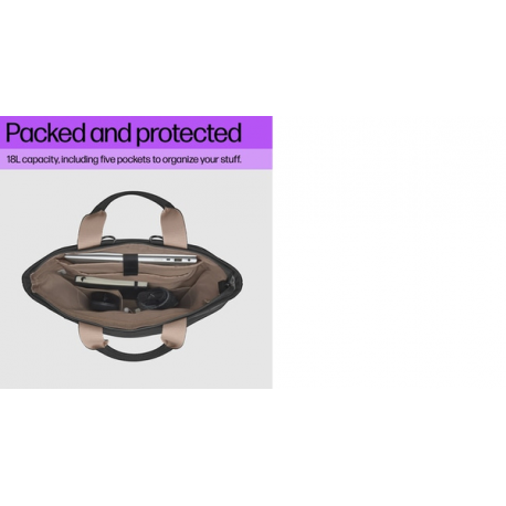HP - Notebook carrying backpack / tote - convertible - 14.1" - black, taupe - 9