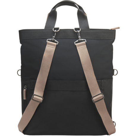 HP - Notebook carrying backpack / tote - convertible - 14.1" - black, taupe - 10