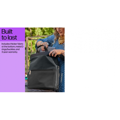 HP - Notebook carrying backpack / tote - convertible - 14.1" - black, taupe - 17