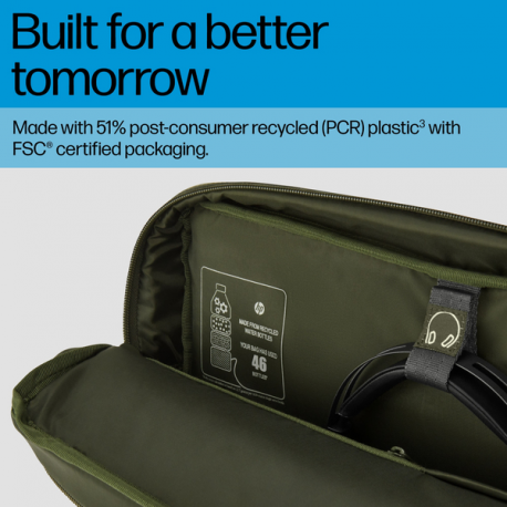 HP - Notebook carrying case - modular - 15.6" - grey, green - 3