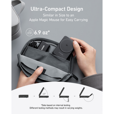 Anker MagGo - Wireless charging stand - 3-in-1, foldable - 15 Watt (24 pin USB-C) - black - 6