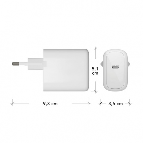 dbramante1928 re-charge - Power adapter - 45 Watt - PD, QC (24 pin USB-C) - white - Europe - 1