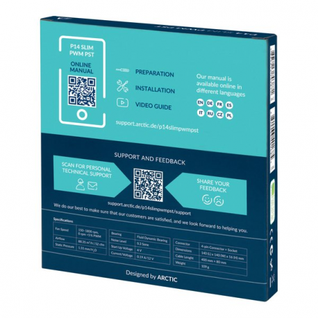 ARCTIC P14 - Case fan - slim - 140 mm - 5