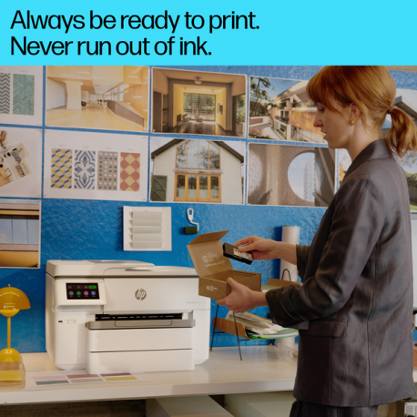 HP Officejet Pro 9730e Wide Format All-in-One - Multifunction printer - colour - ink-jet - A3 / Ledger (297 x 432 mm) (original) - A3 (media) - up to 18 ppm (copying) - up to 22 ppm (printing) - 250 sheets - USB 2.0, LAN, USB 2.0 host, Wi-Fi(ac), Bluetooth - cement - 11