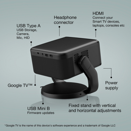 Epson EF-22B - 3LCD projector - portable - 1000 lumens (white) - 1000 lumens (colour) - Full HD (1920 x 1080) - 16:9 - 1080p - black - 3