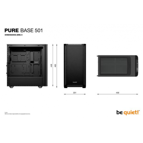 be quiet! Pure Base 501 - Midi-tower - ATX - no power supply (ATX / PS/2) - black - USB/Audio - 4