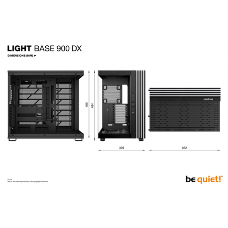 be quiet! Light Base 900 DX - FT - extended ATX - windowed side panel (glass) - no power supply (ATX / PS/2) - black - USB/Audio - 6