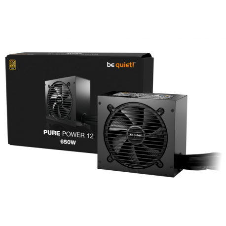 be quiet! Pure Power 12 - Power supply (internal) - ATX12V 3.1/ EPS12V 2.92 - 80 PLUS Gold - AC 100-240 V - 650 Watt - active PFC - Europe - black - 3