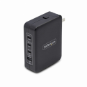 StarTech.com 140W USB-C Wall Charger, USB-C / USB-A, PD GaN Power Adapter - Power adapter - GaN technology - 140 Watt - 5 A - Power Delivery 3.1 - 4 output connectors (USB, 3 x USB-C) - black