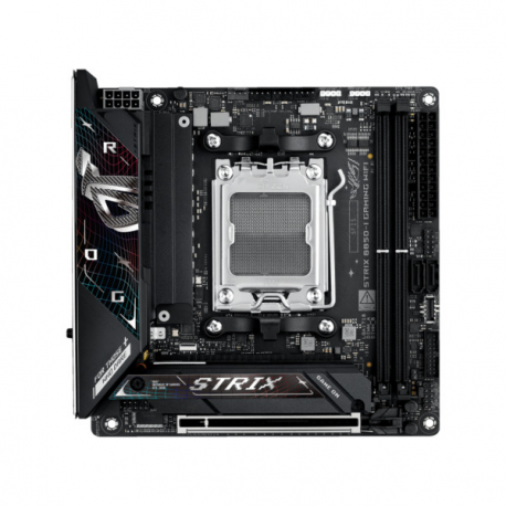 ASUS ROG STRIX B850-I GAMING WIFI - Motherboard - mini ITX - Socket AM5 - AMD B850 Chipset - USB-C 3.2 Gen 2x2, USB-C 3.2 Gen2, USB 3.2 Gen 2, USB 3.2 Gen 1 - 2.5 Gigabit LAN, Wi-Fi 7, Bluetooth - onboard graphics (CPU required) - HD Audio (8-channel) - 1