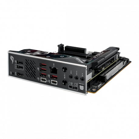 ASUS ROG STRIX B850-I GAMING WIFI - Motherboard - mini ITX - Socket AM5 - AMD B850 Chipset - USB-C 3.2 Gen 2x2, USB-C 3.2 Gen2, USB 3.2 Gen 2, USB 3.2 Gen 1 - 2.5 Gigabit LAN, Wi-Fi 7, Bluetooth - onboard graphics (CPU required) - HD Audio (8-channel) - 13