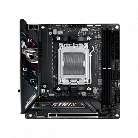 ASUS ROG STRIX B850-I GAMING WIFI - Motherboard - mini ITX - Socket AM5 - AMD B850 Chipset - USB-C 3.2 Gen 2x2, USB-C 3.2 Gen2, USB 3.2 Gen 2, USB 3.2 Gen 1 - 2.5 Gigabit LAN, Wi-Fi 7, Bluetooth - onboard graphics (CPU required) - HD Audio (8-channel) - 20