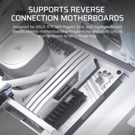 CORSAIR FRAME 4000D RS ARGB - Midi-tower gaming - extended ATX - windowed side panel (tempered glass) - no power supply (ATX) - white - USB/Audio - 2