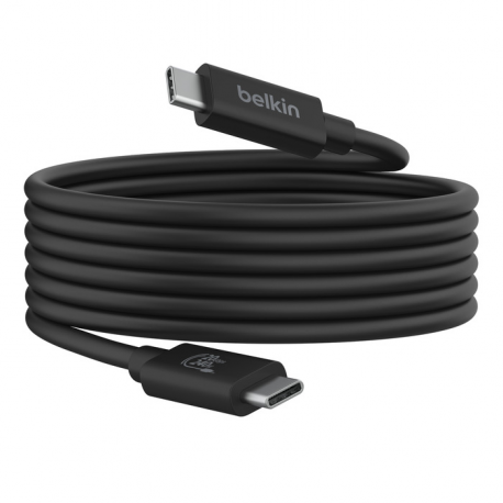 Belkin CONNECT - USB cable - 24 pin USB-C (M) to 24 pin USB-C (M) - USB 2.0  /  USB 3.0  /  USB 3.2  /  USB 4.0  / Thunderbolt 3  /  Thunderbolt 4 - 2 m - 4K60Hz UHD support, USB Power Delivery (240W) - 4