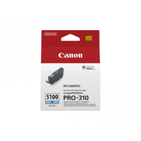 Canon PFI-5100 PC - 14.4 ml - photo cyan - original - hanging box - ink tank - for imagePROGRAF PRO-310 - 0