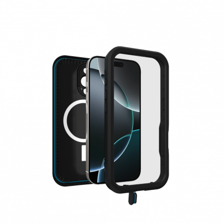OtterBox FRE - Protective waterproof case for mobile phone - MagSafe compatibility - polycarbonate layer, thermoplastic elastomer (TPE) - black - for Apple iPhone 16 Pro - 1