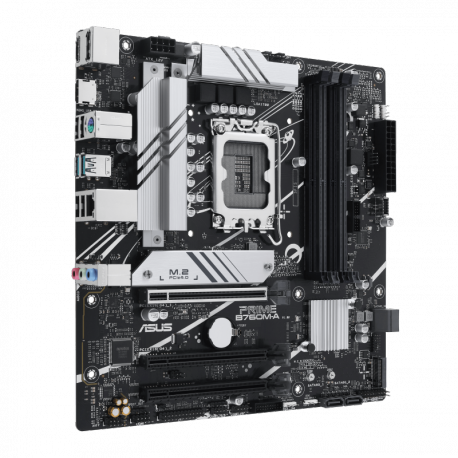 ASUS PRIME B760M-A-CSM - Motherboard - micro ATX - LGA1700 Socket - B760 Chipset - USB 3.2 Gen 2, USB 3.2 Gen 1, USB-C 3.2 Gen 1 - 2.5 Gigabit LAN - onboard graphics (CPU required) - HD Audio (8-channel) - 1