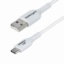 StarTech.com 3ft (1m) White USB-A to USB-C Charging Cable / Cord, M / M - USB cable - USB (M) to 24 pin USB-C (M) - USB 2.0 - 3 A - 1 m - charge and sync, halogen-free, passive, USB Fast Charge (15W) - white