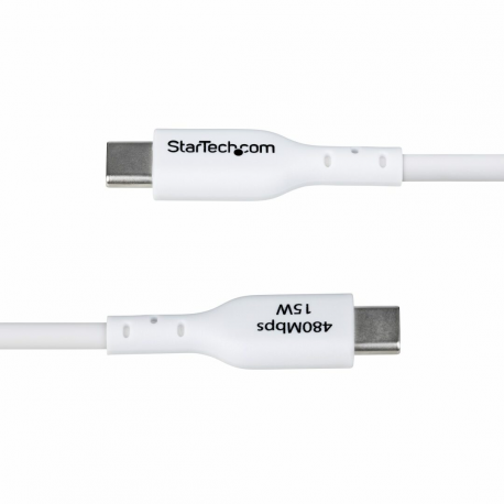 StarTech.com 2m (6.6ft) White USB-A to USB-C Charging Cable / Cord, M / M - USB cable - USB (M) to 24 pin USB-C (M) - USB 2.0 - 3 A - 2 m - charge and sync, halogen-free, passive, USB Fast Charge (15W) - white - 4