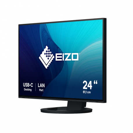 EIZO FlexScan EV2495-BK - With FlexStand - LED monitor - 24.1" - 1920 x 1200 - IPS - 350 cd/m² - 1000:1 - 5 ms - HDMI, DisplayPort, USB-C - speakers - black - 1
