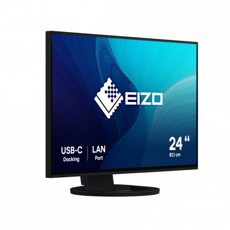 EIZO FlexScan EV2495-BK - With FlexStand - LED monitor - 24.1" - 1920 x 1200 - IPS - 350 cd/m² - 1000:1 - 5 ms - HDMI, DisplayPort, USB-C - speakers - black - 7