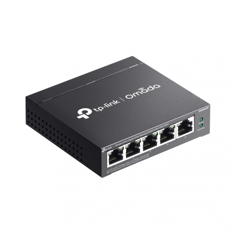 TP-Link Omada ES205GP V1 - Switch - Managed - 4 x 10 / 100 / 1000 (PoE+) + 1 x 10 / 100 / 1000 - desktop, wall-mountable - PoE+ (65 W) - 3