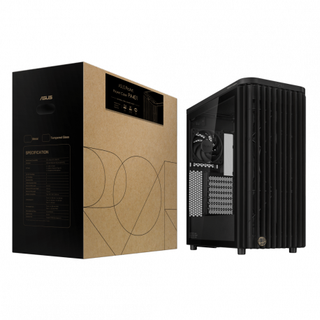 ASUS ProArt PA401 - Wood Edition - mid tower - ATX - windowed side panel (tempered glass) - no power supply - USB / Audio - 10