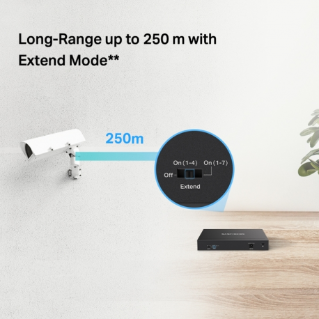 Mercusys MS108GP V1 - Switch - 8 x 10 / 100 / 1000 (7 PoE+) - desktop, wall-mountable - PoE+ (65 W) - 5