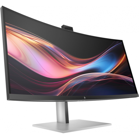 HP 734pm - Series 7 Pro - LED monitor - curved - 34" - 3440 x 1440 WQHD @ 120 Hz - IPS Black - 400 cd/m² - 2000:1 - DisplayHDR 400 - 5 ms - Thunderbolt 4, HDMI, DisplayPort, USB-C - speakers - black, silver - 6