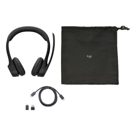 Logitech Zone 305 - Headset - on-ear - Bluetooth - wireless - USB-C via Bluetooth adapter - noise isolating - Certified for Zoom Rooms, Google Meet Certified, Works With Chromebook Certified, Works With Google Voice - 3