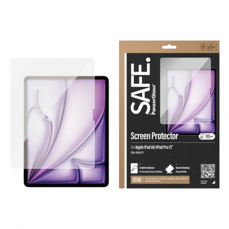 SAFE. by PanzerGlass - Screen protector for tablet - ultra-wide fit - glass - 13" - for Apple 13-inch iPad Pro M4 Wi-Fi, M4 Wi-Fi + Cellular - 3