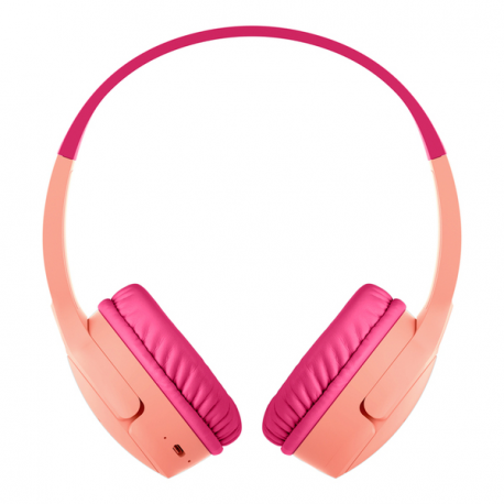 Belkin SoundForm Mini - Headphones with mic - on-ear - Bluetooth - wireless, wired - 3.5 mm jack - pink - 1