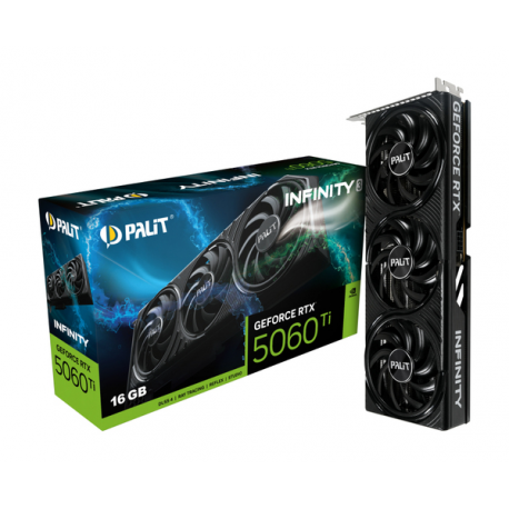 Palit GeForce RTX 5060 Ti Infinity 3 - Graphics card - GeForce RTX 5060 Ti - 16 GB GDDR7 - PCI Express 5.0 - 3 x DisplayPort, HDMI - box - 9