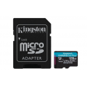 Kingston Canvas Go! Plus - Flash memory card (microSDXC to SD adapter included) - 128 GB - A2  /  Video Class V30  /  UHS-I U3  /  Class10 - microSDXC UHS-I