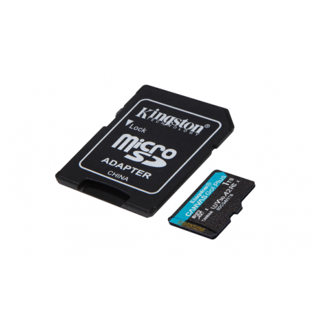Kingston Canvas Go! Plus - Flash memory card (microSDXC to SD adapter included) - 1 TB - A2  /  Video Class V30  /  UHS-I U3  /  Class10 - microSDXC UHS-I - 8