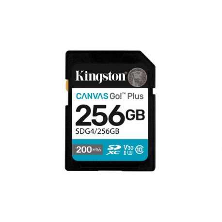 Kingston Canvas Go! Plus - Flash memory card - 256 GB - Video Class V30 / UHS-I U3 / Class10 - SDXC UHS-I - 0