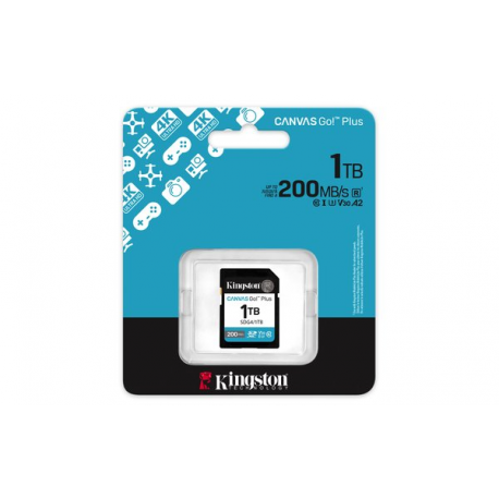 Kingston Canvas Go! Plus - Flash memory card - 1 TB - Video Class V30 / UHS-I U3 / Class10 - SDXC UHS-I - 1