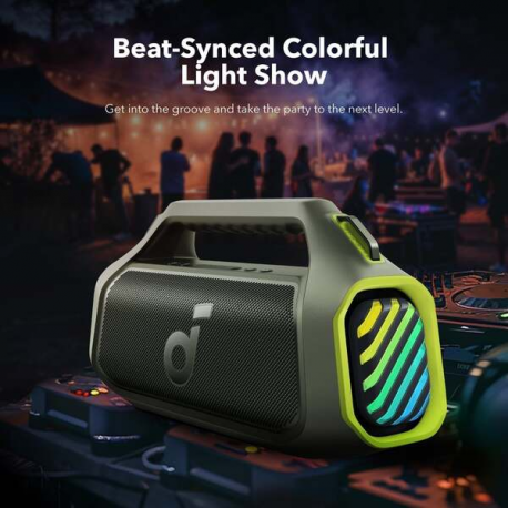 Soundcore Boom 2 Plus - Speaker - for portable use - wireless - Bluetooth - App-controlled - 100 Watt - 2-way - adventure green - 3