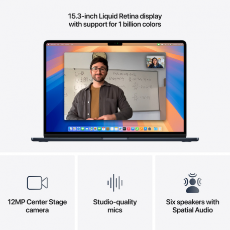 Apple MacBook Air - M4 - Apple M4 10-core - 16 GB RAM - 512 GB SSD - 15.3" IPS 2880 x 1864 (WQXGA+) - Wi-Fi 6E, Bluetooth - midnight - kbd: Swedish / Finnish - 4