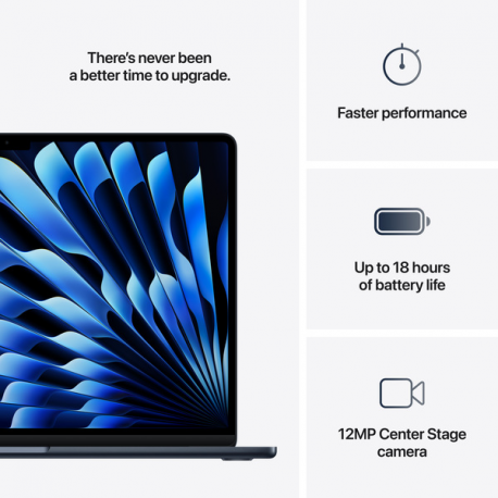 Apple MacBook Air - M4 - Apple M4 10-core - 16 GB RAM - 512 GB SSD - 15.3" IPS 2880 x 1864 (WQXGA+) - Wi-Fi 6E, Bluetooth - midnight - kbd: Swedish / Finnish - 9