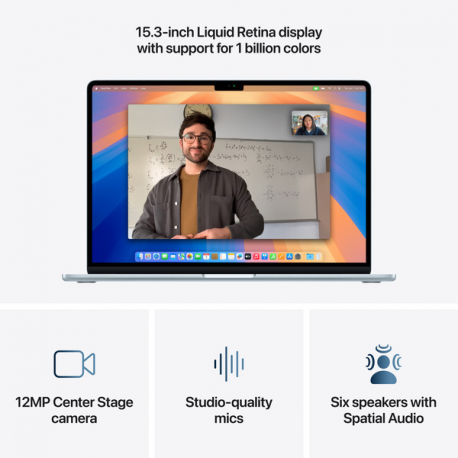 Apple MacBook Air - M4 - Apple M4 10-core - 16 GB RAM - 512 GB SSD - 15.3" IPS 2880 x 1864 (WQXGA+) - Wi-Fi 6E, Bluetooth - sky blue - kbd: Swedish / Finnish - 4