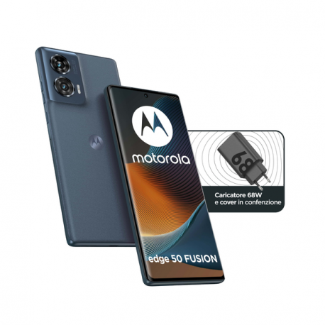 Motorola Edge 50 Fusion - 5G smartphone - dual-SIM - RAM 12 GB / Internal Memory 256 GB - pOLED display - 6.7" - 2400 x 1080 pixels (144 Hz) - 2x rear cameras 50 MP, 13 MP - front camera 32 MP - forest blue - 4