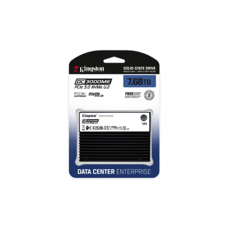 Kingston DC3000ME - SSD - Enterprise - encrypted - 7.68 TB - internal - 2.5" - U.2 PCIe 5.0 x4 (NVMe) - 256-bit AES - TCG Opal Encryption 2.0 - 7
