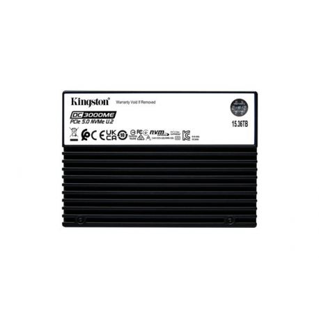 Kingston DC3000ME - SSD - Enterprise - encrypted - 15.36 TB - internal - 2.5" - U.2 PCIe 5.0 x4 (NVMe) - 256-bit AES - TCG Opal Encryption 2.0 - 0