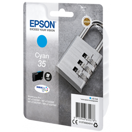 Epson 35 - 9.1 ml - cyan - original - ink cartridge - for WorkForce Pro WF-4720, WF-4720DWF, WF-4725DWF, WF-4730, WF-4730DTWF, WF-4740, WF-4740DTWF - 2