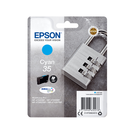 Epson 35 - 9.1 ml - cyan - original - ink cartridge - for WorkForce Pro WF-4720, WF-4720DWF, WF-4725DWF, WF-4730, WF-4730DTWF, WF-4740, WF-4740DTWF - 3