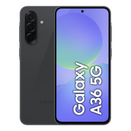 Samsung Galaxy A36 - 5G smartphone - dual-SIM - RAM 8 GB / Internal Memory 256 GB - OLED display - 6.7" - 2340 x 1080 pixels (120 Hz) - 3x rear cameras 50 MP, 8 MP, 5 MP - front camera 12 MP - awesome black - 0
