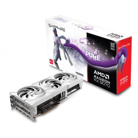 Sapphire Pure Radeon RX 9070 - Graphics card - Radeon RX 9070 - 16 GB GDDR6 - PCIe 5.0 x16 - 2 x DisplayPort, 2 x HDMI - 7